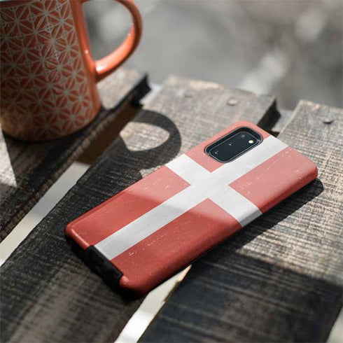 Denmark Flag Distressed Galaxy S20 Pro Case